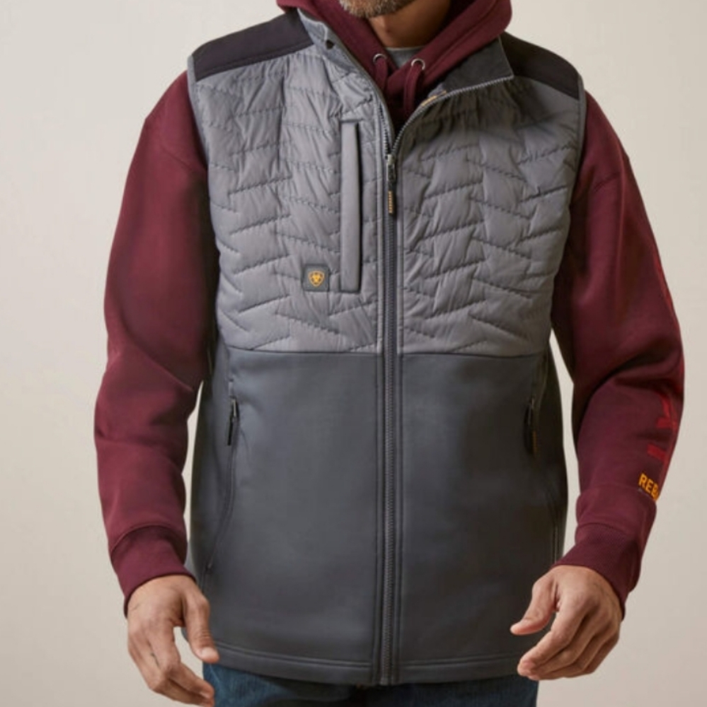 Ariat Gray Quilted Vest for Men